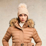 Holland Cooper Cortina Bobble Hat In Camel Champagne