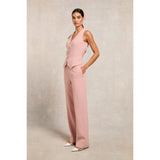 Holland Cooper Hampton Waistcoat in Pink Linen