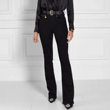 Holland Cooper High Rise Flared Jeans In Black