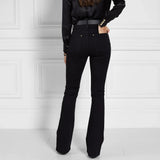Holland Cooper High Rise Flared Jeans In Black