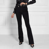 Holland Cooper High Rise Flared Jeans In Black