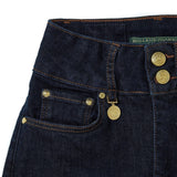 Holland Cooper High Rise Flared Jeans In Deep Indigo