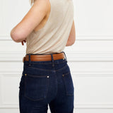 Holland Cooper High Rise Flared Jeans In Deep Indigo