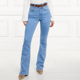 Holland Cooper High Rise Flared Light Denim