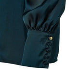 Holland Cooper Isla Satin Shirt In Emerald