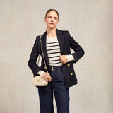 Holland Cooper Kelsie Crew Neck Knit in Natural Stripe