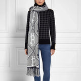 Holland Cooper Monogram Scarf Grey Marl in Grey