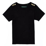 Holland Cooper Relax Fit V-Neck Tee in Black