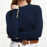Holland Cooper Seattle Cable Crew Knit Ink Navy