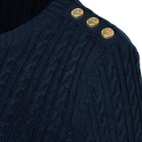 Holland Cooper Seattle Cable Crew Knit Ink Navy
