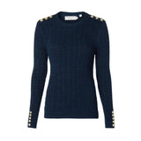 Holland Cooper Seattle Cable Crew Knit Ink Navy