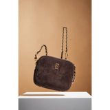 Holland Cooper Soho Camera Bag In Chocolate Suede