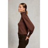 Holland Cooper Structured Kelsie Roll Neck Knit In Cocoa