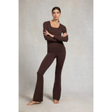 Holland Cooper Supersoft Flared Pant In Walnut