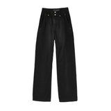 Holland Cooper Tailored Wide Leg Jean in Black