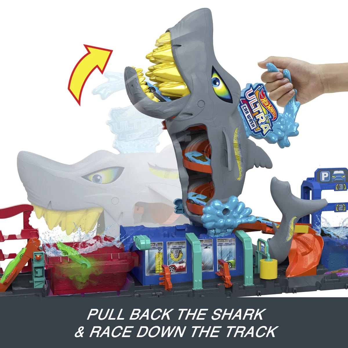 Hot Wheels Colour Reveal Ultra Shark Car Wash Playset