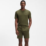 Boss Cotton-Blend Pyjama T-Shirt With Embroidered Logo In Green