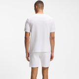 Boss Cotton-Blend Pyjama T-Shirt With Embroidered Logo In White