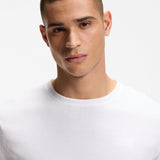 Boss Cotton-Blend Pyjama T-Shirt With Embroidered Logo In White