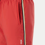 Boss Iconic Swim Shorts In Dark Red