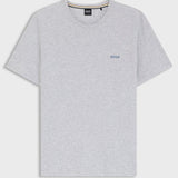 Boss Stretch-Cotton T-Shirt With Embroidered Logo In Light Grey