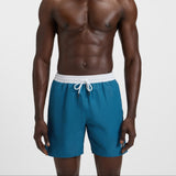 Boss Swim Shorts With Contrast Logo And Piping In Blue