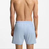 Boss Swim Shorts With Signature Stripe And Logo In Light Blue