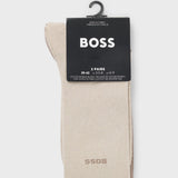 Boss Two-Pack Of Regular-Length Bamboo-Blend Socks Light Brown