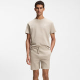 Cotton-Blend Pyjama Shorts With Embroidered Logo In Light Beige
