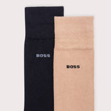 BOSS 2-Pack Bamboo Socks In Medium Beige