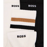 BOSS 3-Pack Rib Iconic Socks In White Multi