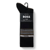BOSS 3-Pack Rib Stripe Socks In Black/Brown