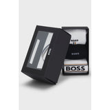 BOSS 3-Pack Short Length Socks With Logo Details In White/Black
