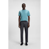 BOSS Cotton Jersey T-Shirt With Logo Detail In Light Blue