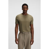 BOSS Cotton-Jersey T-Shirt With Logo Detail In Medium Green