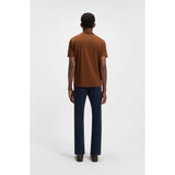 BOSS Cotton Jersey T-Shirt With Logo Detail In Open Brown