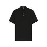 BOSS Cotton Polo Shirt With Tonal Monogram Jacquard In Black