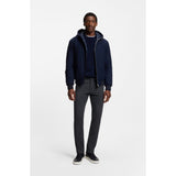 BOSS Delaware Slim-Fit Brushed Stretch Twill Trousers In Dark Blue