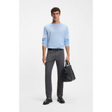 BOSS Delaware Slim Fit Brushed Stretch Twill Trousers In Silver