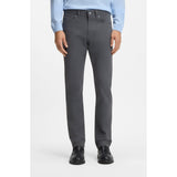 BOSS Delaware Slim Fit Brushed Stretch Twill Trousers In Silver