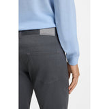 BOSS Delaware Slim Fit Brushed Stretch Twill Trousers In Silver