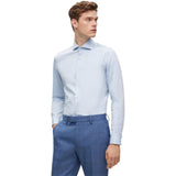 BOSS Easy-Iron Slim-Fit Stretch-Cotton Dobby Shirt In Light Blue