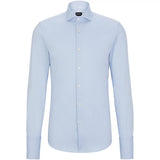 BOSS Easy-Iron Slim-Fit Stretch-Cotton Dobby Shirt In Light Blue