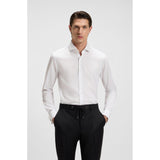 BOSS Easy-Iron Slim-Fit Stretch-Cotton Dobby Shirt In White