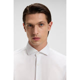 BOSS Easy-Iron Slim-Fit Stretch-Cotton Dobby Shirt In White
