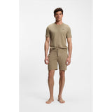 BOSS Embroidered-Logo Cotton Blend Pyjama Shorts In Light Brown