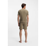 BOSS Embroidered-Logo Cotton Blend Pyjama Shorts In Light Brown