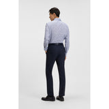 BOSS Floral-Print Slim Fit Stretch Cotton Poplin Shirt In Light Blue