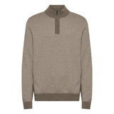 BOSS Half Zip Jumper In Brown