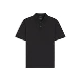 BOSS Mercerised Cotton Polo Shirt With Micro Pattern In Black